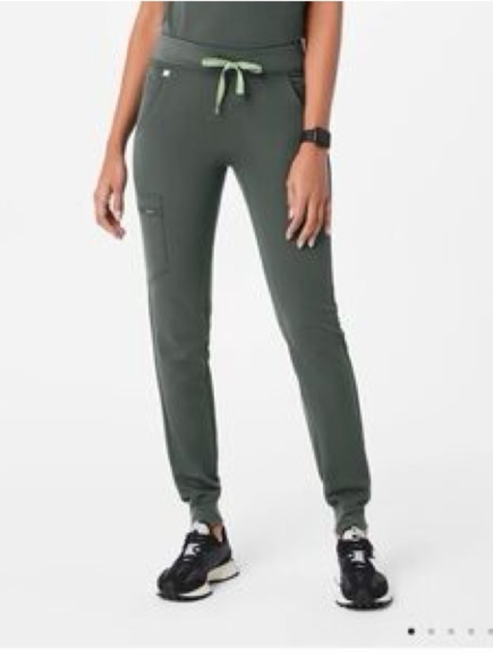 Figs Zamora Bonsai Drawstring Jogger Pants with Utility Pocket Green Scrubs
